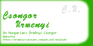 csongor urmenyi business card